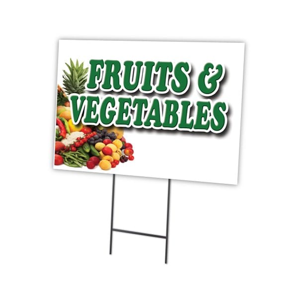 Signmission Fruits & Vegetables Yard & Stake outdoor plastic coroplast window, C-2436-DS-Fruits & Vegetables C-2436-DS-Fruits & Vegetables - main